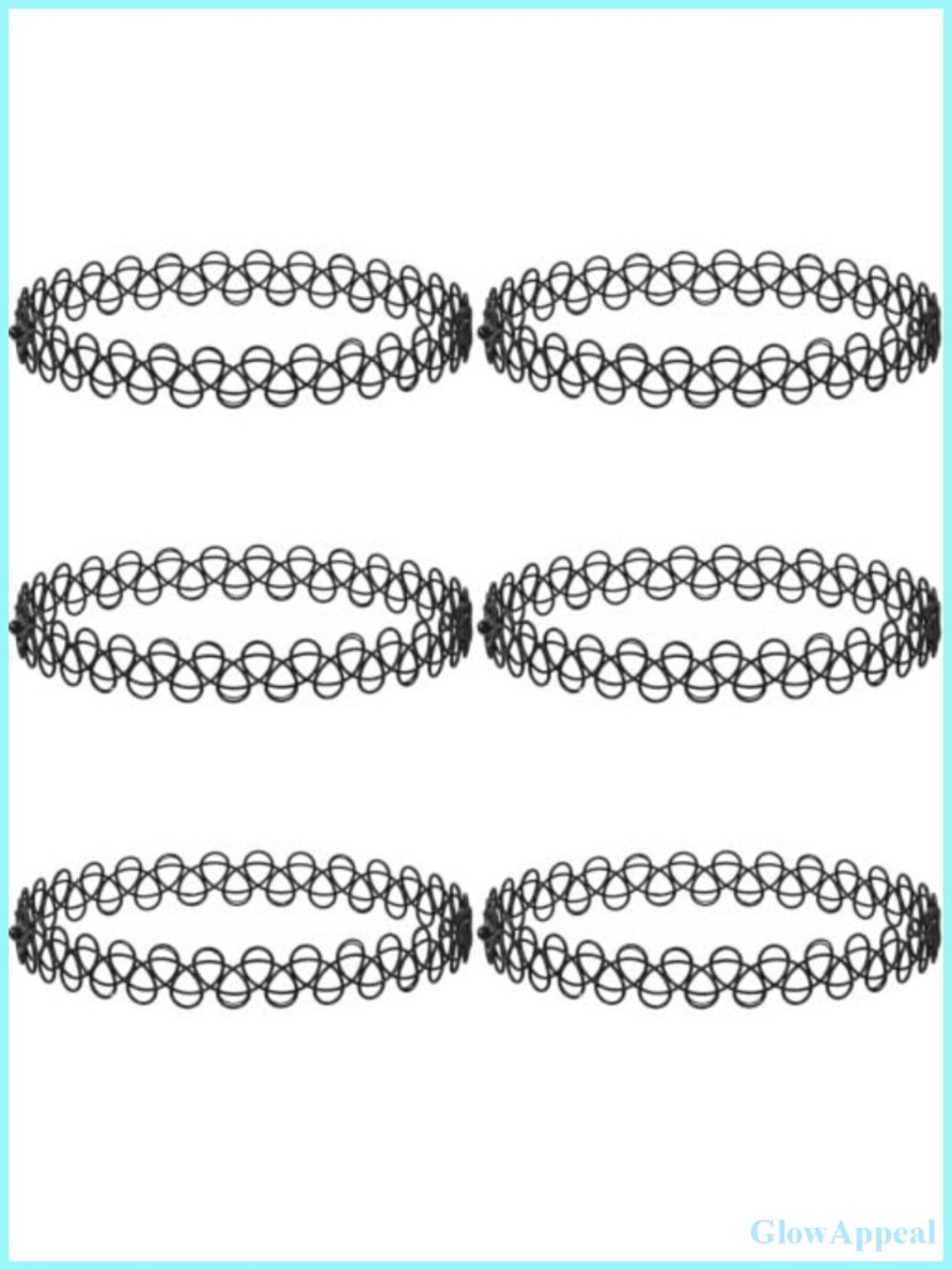 6pc Tattoo Choker Set Stretchy Plastic Adjustable Retro Y2K Gothic Necklaces